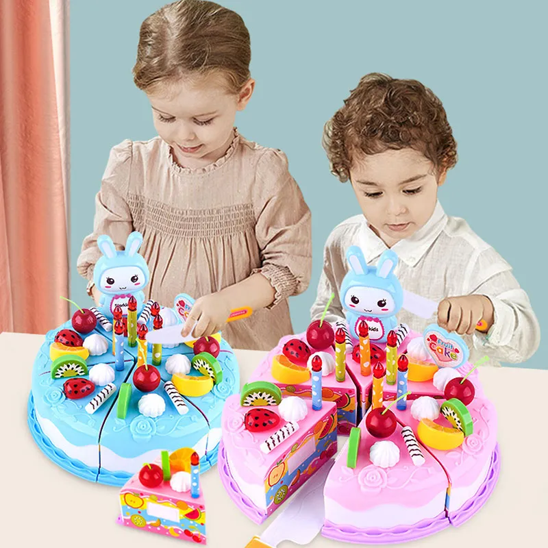 Children Creative Cut Cake Assembly Toy Pretend Play Simulation Kitchen