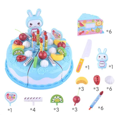 Children Creative Cut Cake Assembly Toy Pretend Play Simulation Kitchen