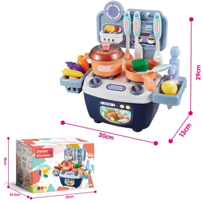 Children Kitchen Simulation Cooking Toy Pretend Play Educational Learning Set