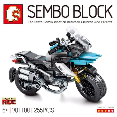 Boys Motorcycle Vehicle Building Blocks Toys for Kids - Plastic Small Particle Set
