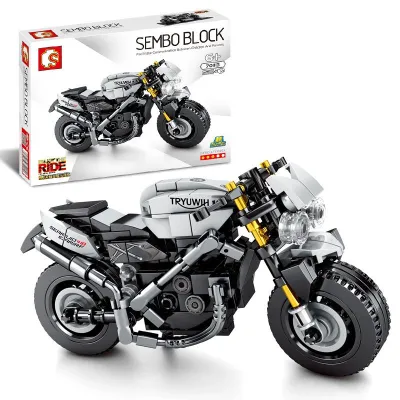 Boys Motorcycle Vehicle Building Blocks Toys for Kids - Plastic Small Particle Set