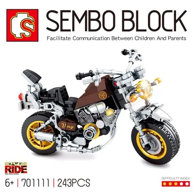 Boys Motorcycle Vehicle Building Blocks Toys for Kids - Plastic Small Particle Set