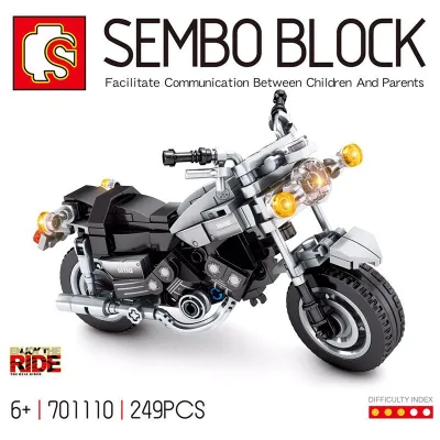 Boys Motorcycle Vehicle Building Blocks Toys for Kids - Plastic Small Particle Set