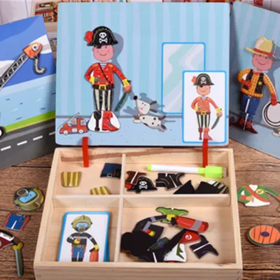 Multi-spec Baby Early Education Magnetic Wooden Puzzle Kids Toys
