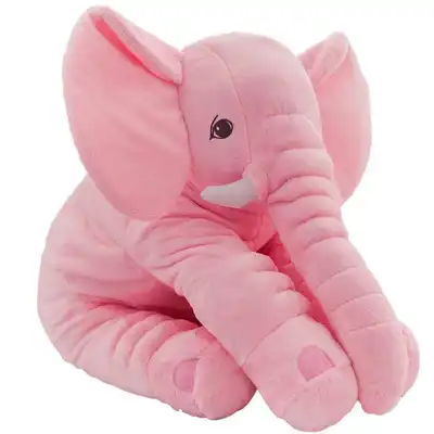 Kids Cute Elephant Shaped Solid Color Soft Short Plush Toy