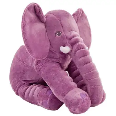 Kids Cute Elephant Shaped Solid Color Soft Short Plush Toy