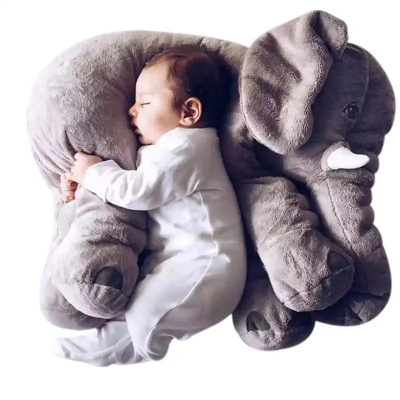 Kids Cute Elephant Shaped Solid Color Soft Short Plush Toy