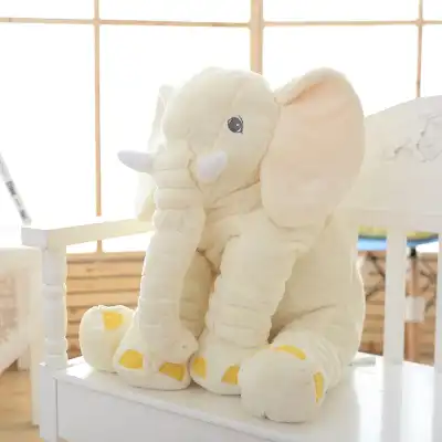 Kids Cute Elephant Shaped Solid Color Soft Short Plush Toy