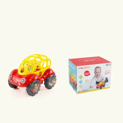 Kids Creative Cartoon Shape Freewheeling Toy Car With Color Ball Intellectual Development
