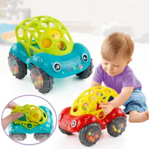 Kids Creative Cartoon Shape Freewheeling Toy Car With Color Ball Intellectual Development