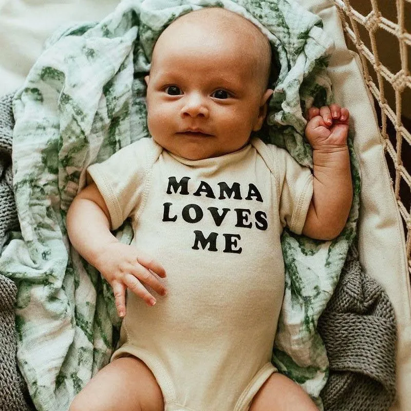 New Arrival Baby Girl Boy Letter Print Short-sleeve Bodysuit