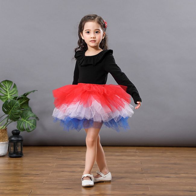 Wholesale Girls Pure Color Multilayer Tulle Skirts