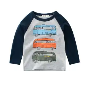 Boys Car Pattern Splice Long-sleeves Cotton T-Shirt for Kids Baby Boys Clothing(0-3T)