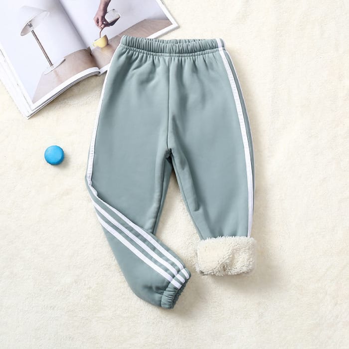 パンツ H BEAUTY&YOUTH CHALK STRIPE TAPEREDPANTS Wholesale Kids Pure Color Stripe Design Thickened Jogger Pants