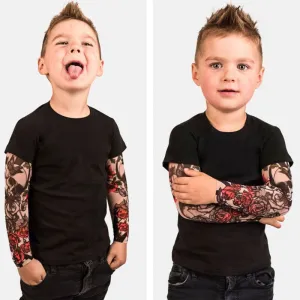 Mesh Tattoo Printed Sleeve Boys T-shirt for Kids Baby Boys Clothing(0-3T)