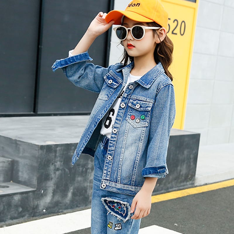 Wholesale Girls Fashion Umbrella Pattern Denim Jacket Wholesale Girls Fashion Umbrella Pattern Denim Jacket