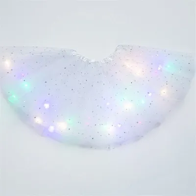 Girls Creativity Sequins Led Luminous Fluffy Tutu Skirt