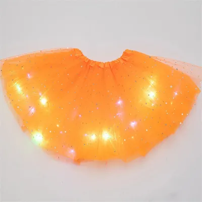 Girls Creativity Sequins Led Luminous Fluffy Tutu Skirt
