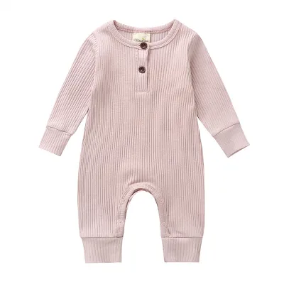 Baby Boys Solid Color Cotton Jumpsuit Toddler Romper 0-3T