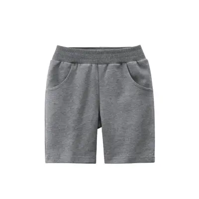 Boys Simple Solid Color Cotton Bermuda Shorts Mid Waist