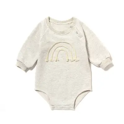 Kids Simple Rainbow Line Pattern Long-sleeves Romper
