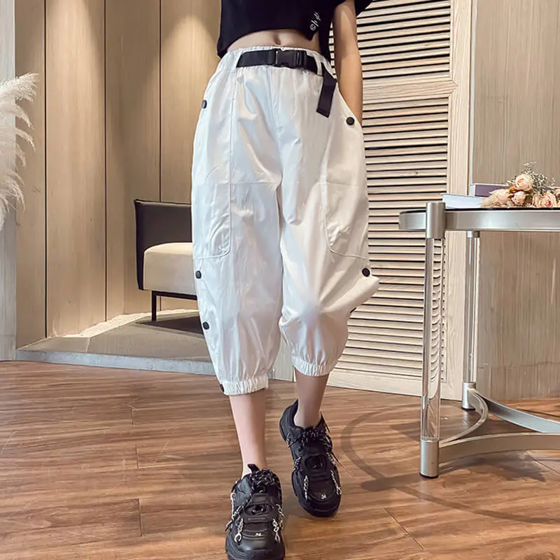 Wholesale Girls Fashion Solid Color Casual Jogger Pants