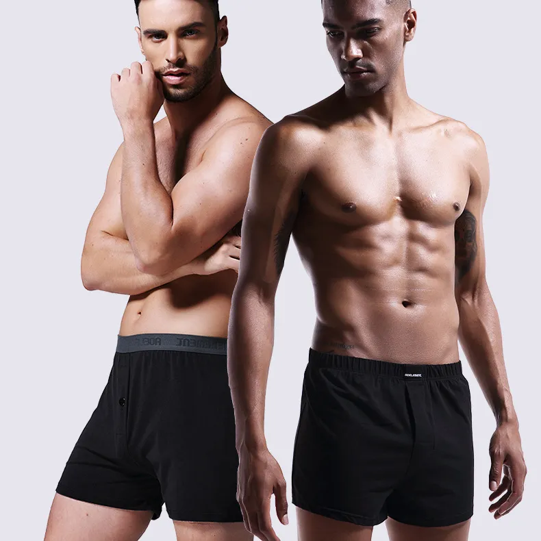 Men Cotton Casual Loose Plus Size Solid Color U Convex Lounge Shorts Underwear