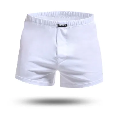 Men Cotton Casual Loose Plus Size Solid Color U Convex Lounge Shorts Underwear