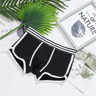 Men Block Color Stripes Pattern Breathable Boxers Underwear