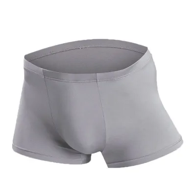 L-4XL Men Ultra-Thin Plain Color Seamless Boxers Underwear