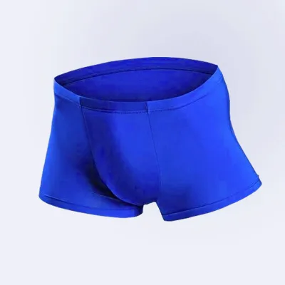 L-4XL Men Ultra-Thin Plain Color Seamless Boxers Underwear