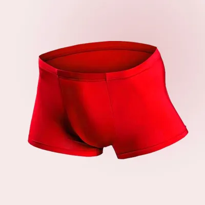 L-4XL Men Ultra-Thin Plain Color Seamless Boxers Underwear
