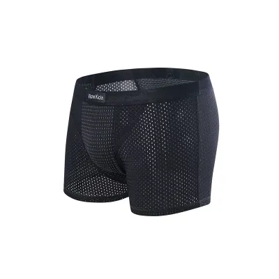 L-4XL Men Plus Size Hollow Mesh Breathable Ice Silk Modal Boxers