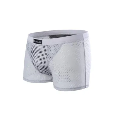 L-4XL Men Plus Size Hollow Mesh Breathable Ice Silk Modal Boxers