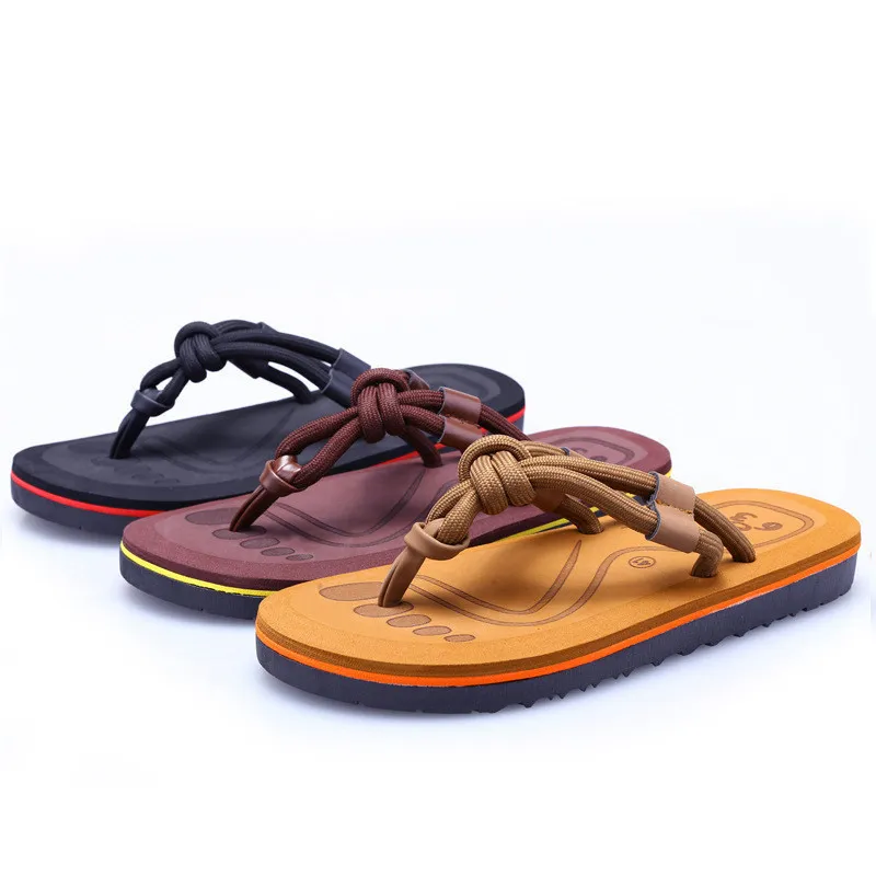 Men Outdoor Casual EVA Flip Flops Youth Trend Frosted Open Toe PVC Sole Size 6.5-10