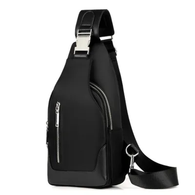 Men Casual Soft Oxford Crossbody Chest Pack with Lock