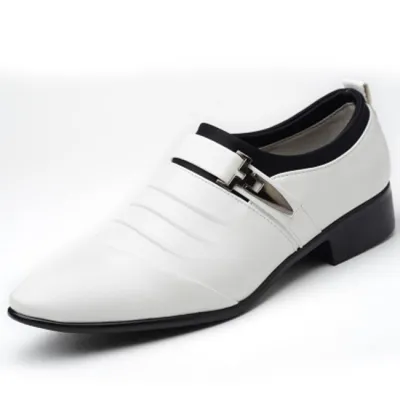 Men Casual Pointed-toe PU Leather Shoes Size 6.5-12 Rubber Outsole