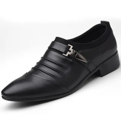 Men Casual Pointed-toe PU Leather Shoes Size 6.5-12 Rubber Outsole
