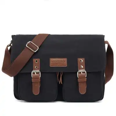 Men Vintage Canvas Large Capacity Multi-pocket Crossbody Shoulder Bag