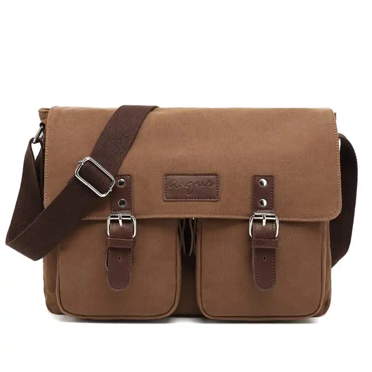 Men Vintage Canvas Large Capacity Multi-pocket Crossbody Shoulder Bag
