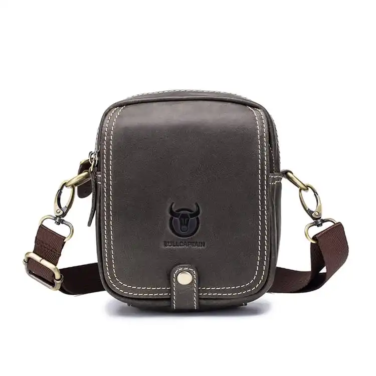 Men Fashion Mini Multifunction Genuine Leather Crossbody Bag