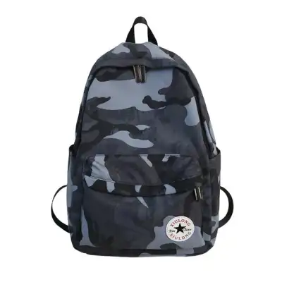 Unisex Fashion Zipper Letter Print Large Capacity Canvas Backpack