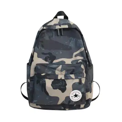 Unisex Fashion Zipper Letter Print Large Capacity Canvas Backpack