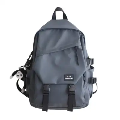Unisex Fashion Zipper Solid Color Large Capacity Backpack Nylon Vertical Square