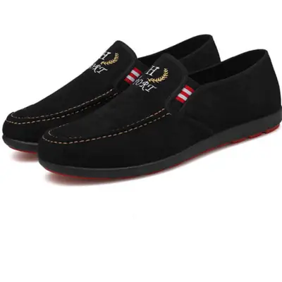 Size 6.5-10 Men Fashion Embroidery Slip On Canvas Loafers Flat Heel