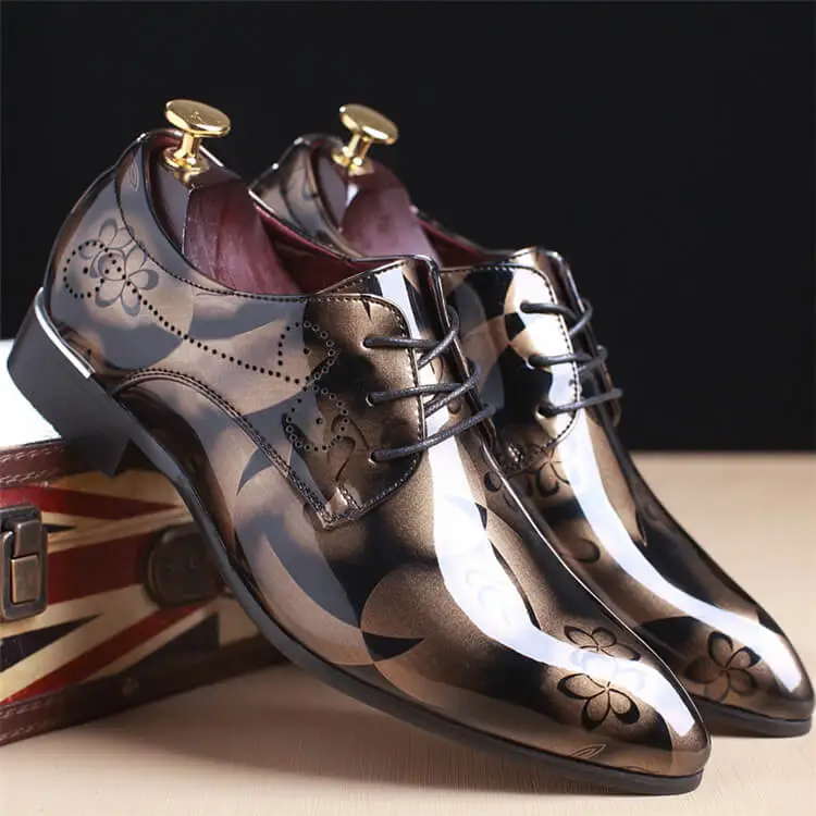 Size:6.5-12 Men Fashion Solid Color Pointed Toe Lace Up Oxfords Low Top PU