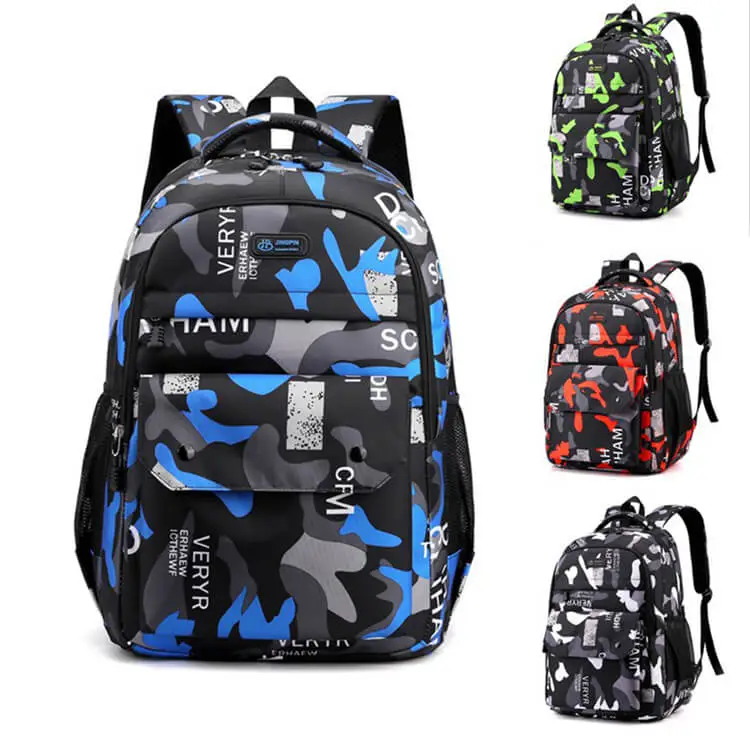 Men Fashion Camouflage Printed Large Capacity Zipper Backpack