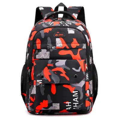 Men Fashion Camouflage Printed Large Capacity Zipper Backpack