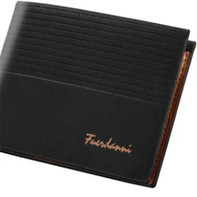 Men's Color Block Letter Printed Animal Pattern PU Leather Wallet