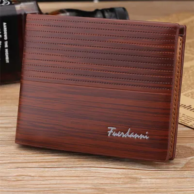 Men's Color Block Letter Printed Animal Pattern PU Leather Wallet